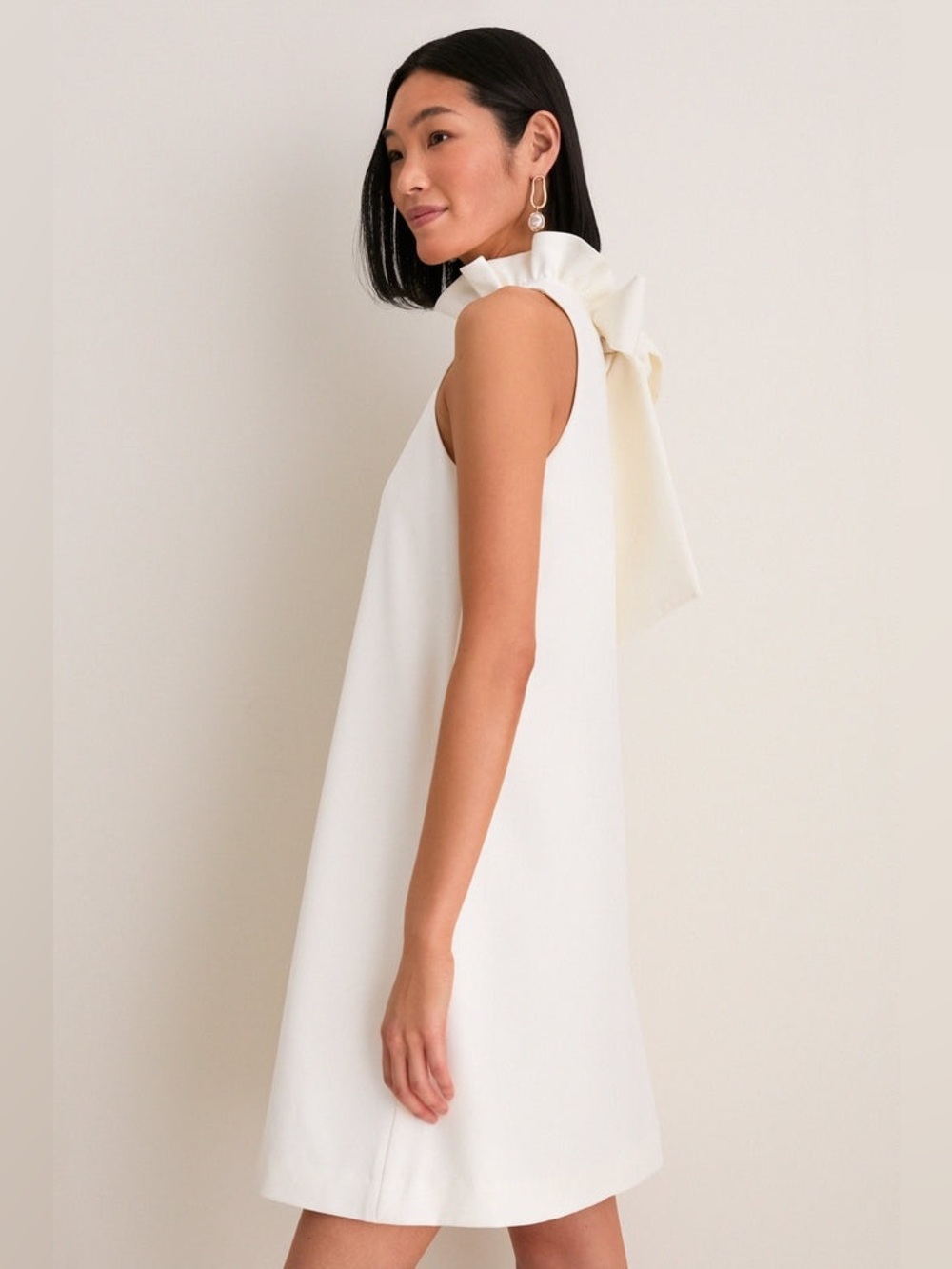 Tuckernuck White Blythe Bow Tie Back Mini Dress XL